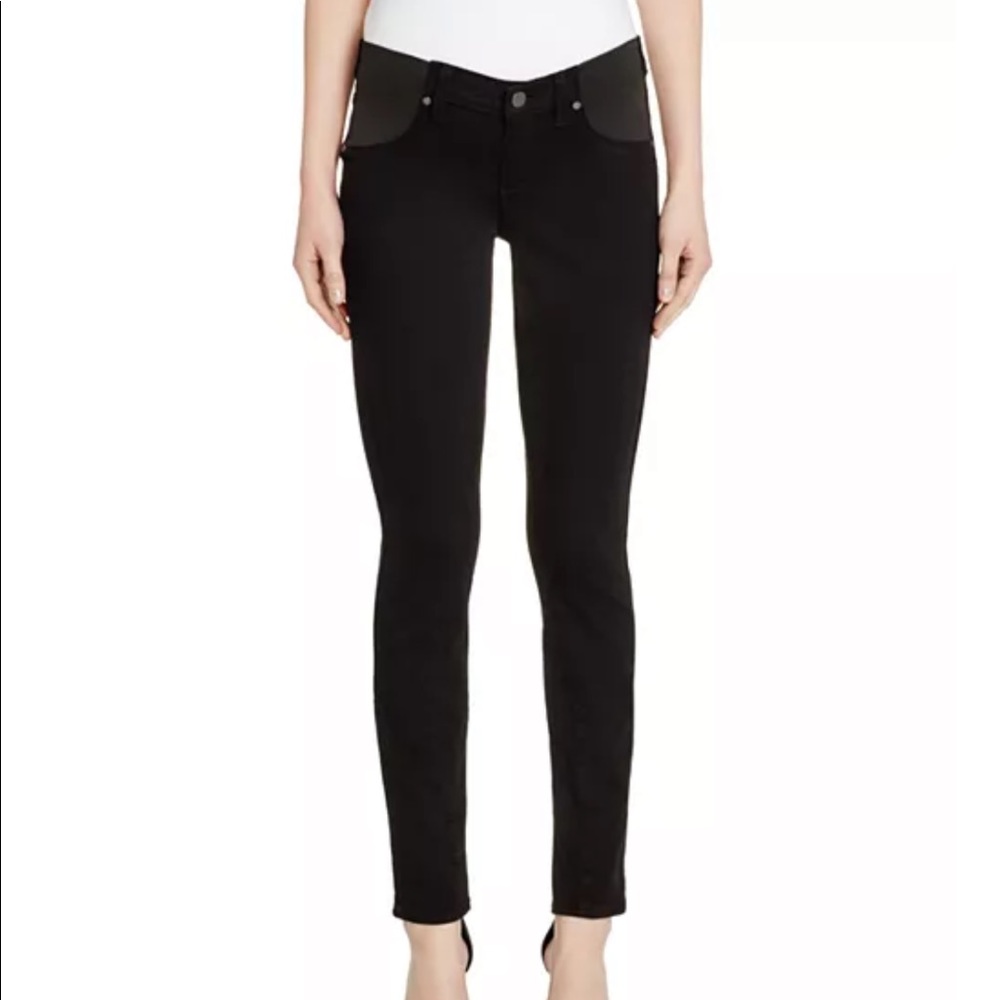 PAIGE Verdugo Skinny Maternity Jeans in Black Shadow